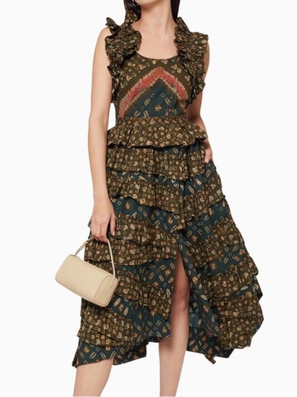 Ulla Johnson Nia Ruffled Tiered Midi Dress - Picture 2 of 4